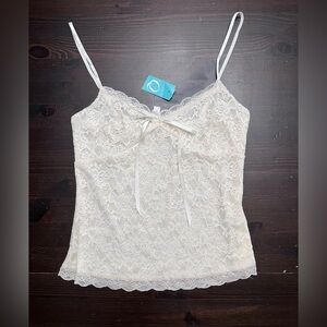 Cream Lace Cami Top